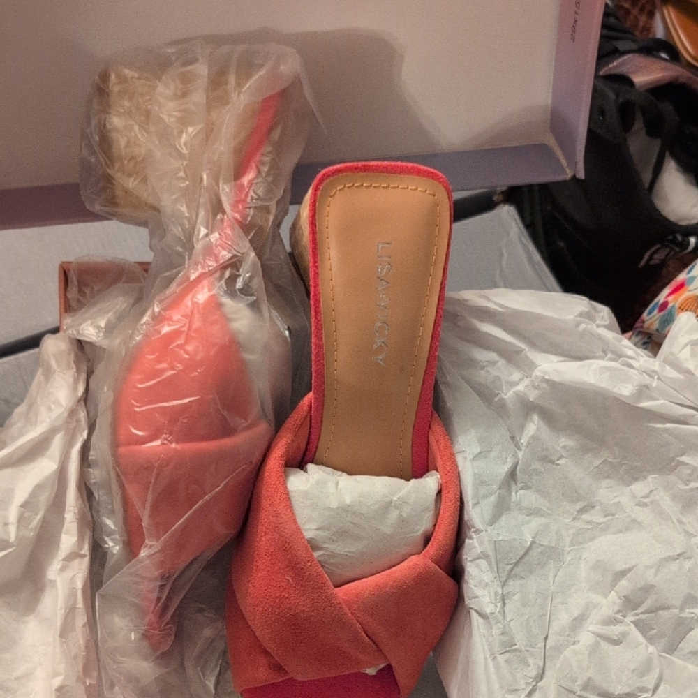 Lisa Kay Coral Suede Heels
